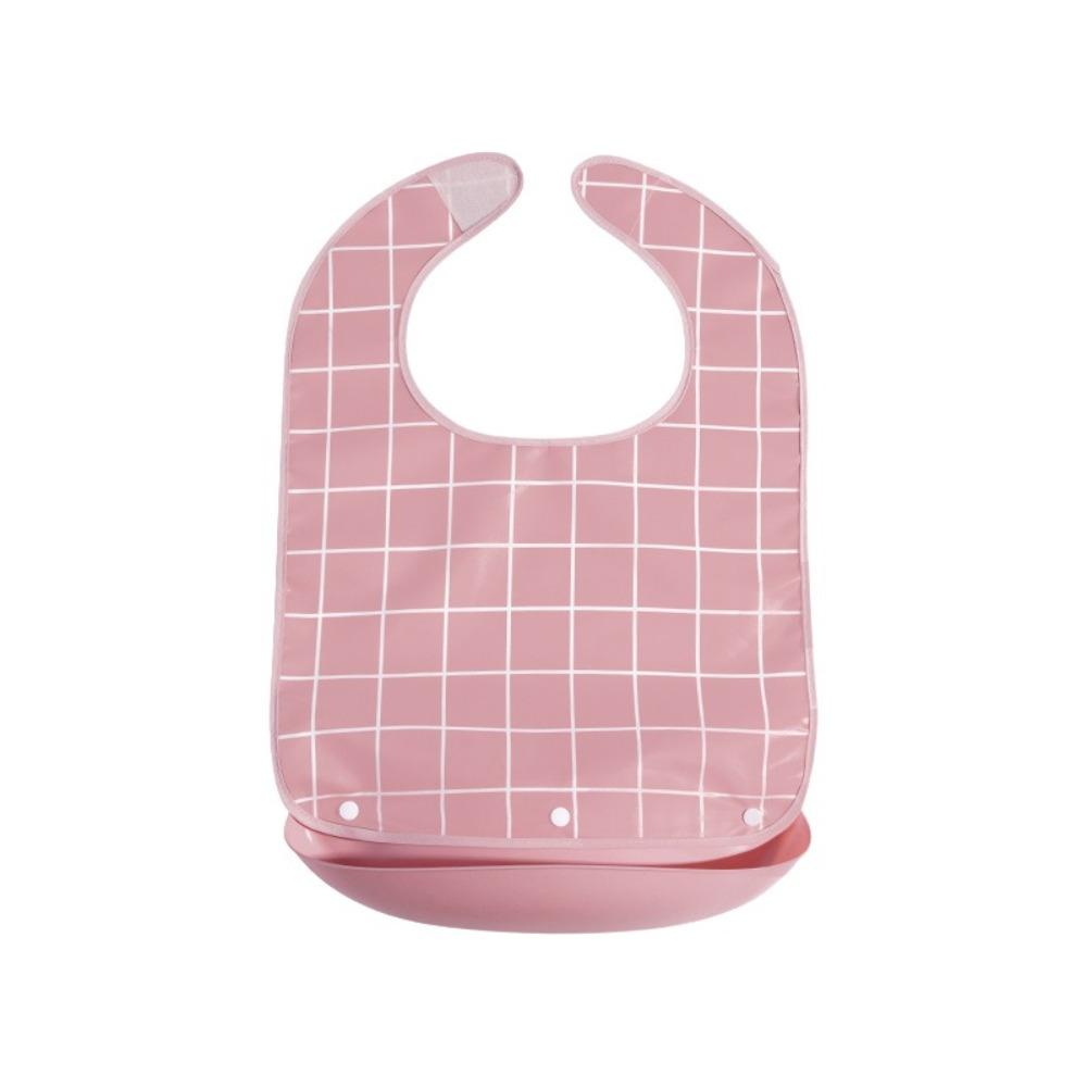 Plaid Pattern Elderly Bib Waterproof Eating Smock Easy Clean Mealtime Bib  Elderly Care