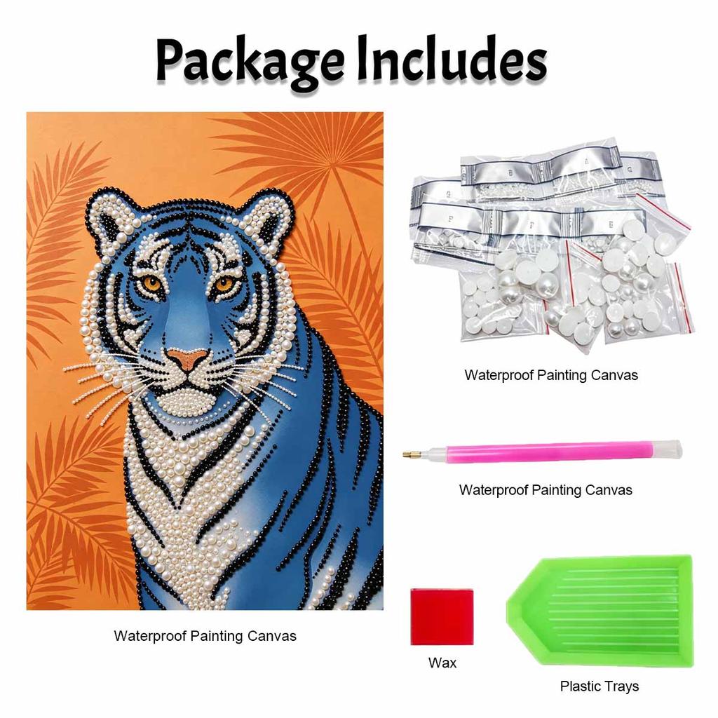Kit Pittura Diamante Ricamo Perle Fai da Te Tigre Blu Maestosa Perline Scintillanti Arte Artigianato Decorazione Fatta a Mano Regalo per Uso Domestico