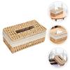 Rectangular Rattan Woven Tissue Box Japanese Style Napkin Holder Creative Storage Box  Desktop
