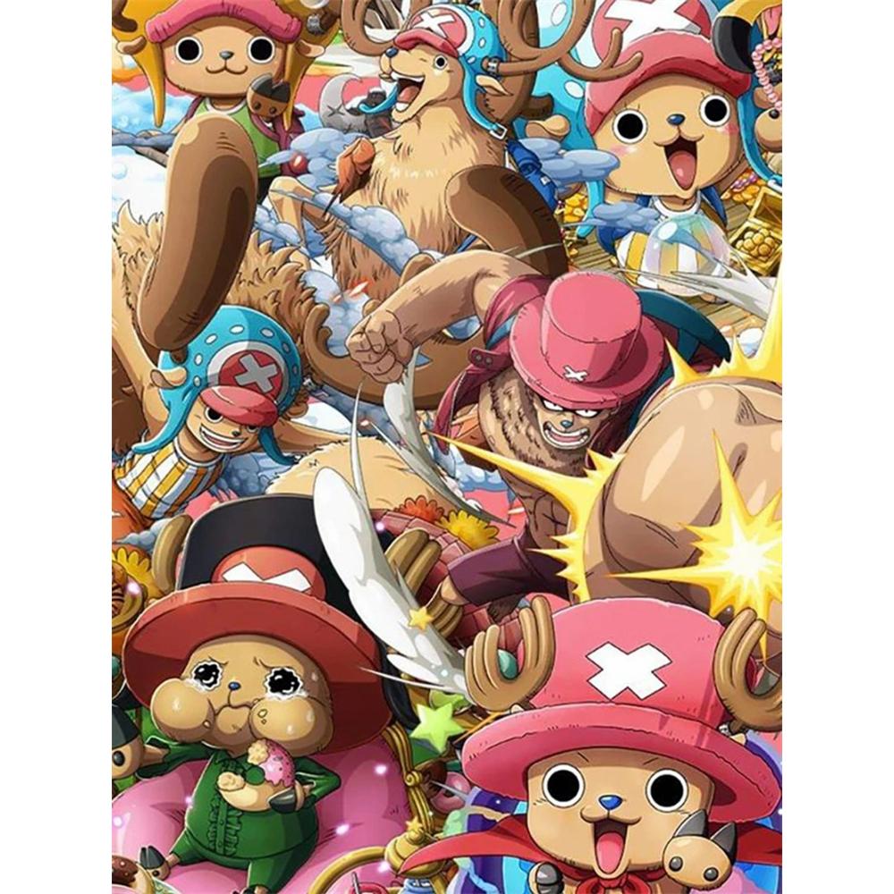 Pintura Diamante 5D DIY Anime One Piece Luffy Padrão de Arte Kit Impresso Quebra-cabeça Mosaico em Tela Ponto Cruz Bordado Decoração de Casa Presente para Criança