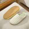 Japanese striped plush warm couple slippers autumn and winter new indoor soft bottom non-slip home cotton slippers
