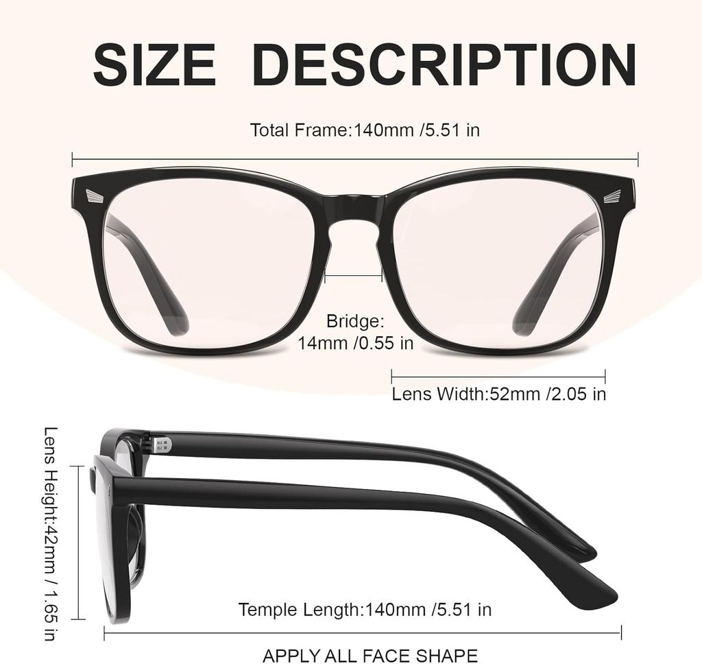 Blue Light Blocking Glasses Square Nerd Matte Black Anti Ray Computer Eyewear Transparent Fashion Frame