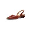 Fashion NEW Summer Women Sandals Genuine Leather Shoes for Women Cover Toe Slingback Sandals Pointed Toe Strange Heel Designer Sandals