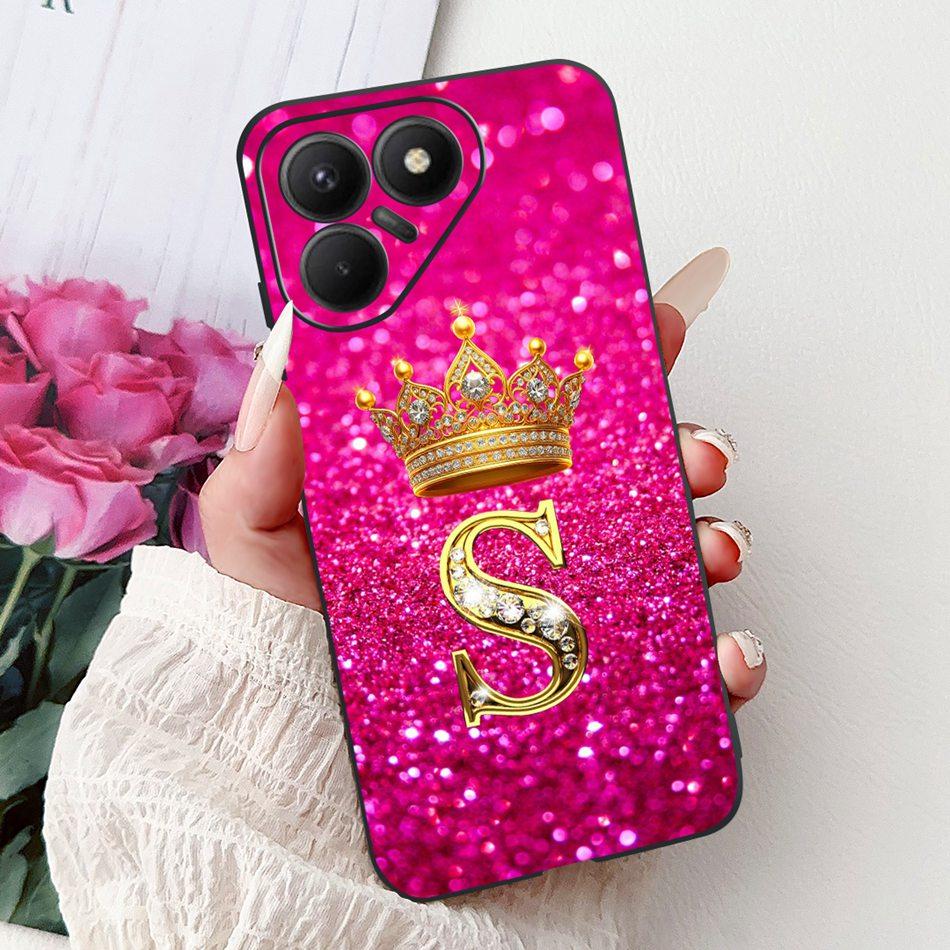 For Tecno Pova 7 5G Fashion Crown Letter Phone Case For Tecno LJ7 Pova7 Soft Silicone TPU Bumpers