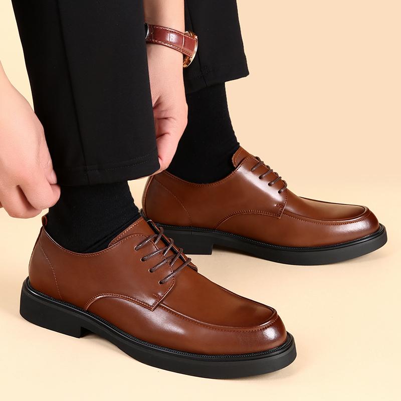 Luxury Brand Lace-Up Non-slip Men Business Black Shoes High Quality Formal Leather Men Dress Shoes Breathable Mens Casual Shoes