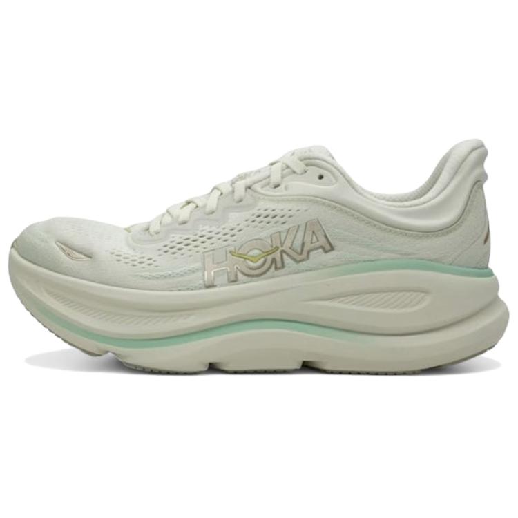 HOKA One One Bondi 9 Comfortable Fashion Durable Low-Top Running Shoes Women Sneaker Light-Gray 1162012-TLSL