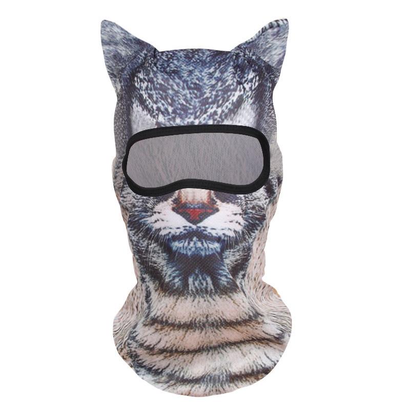 Men And Women Face Mask Funny Head Sweat-Absorbing Outdoor Activities With Ears Halloween Parties Animal Pattern Cute