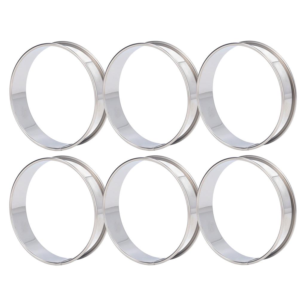 6 PCS Crumpet Rings Double Volume Easy Demoulding DIY Stainless Steel English Muffin Rings for Home Food Making Tool