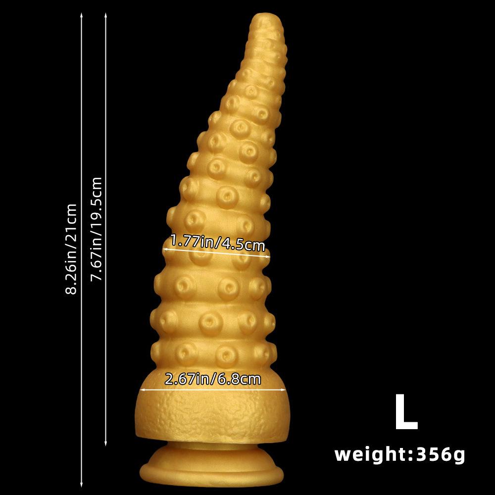 Extra Large Gold Silicone Threaded Vibrator Anal Plug Anal Diverter Dildo Sex Toy Realistic Penis Big Dick