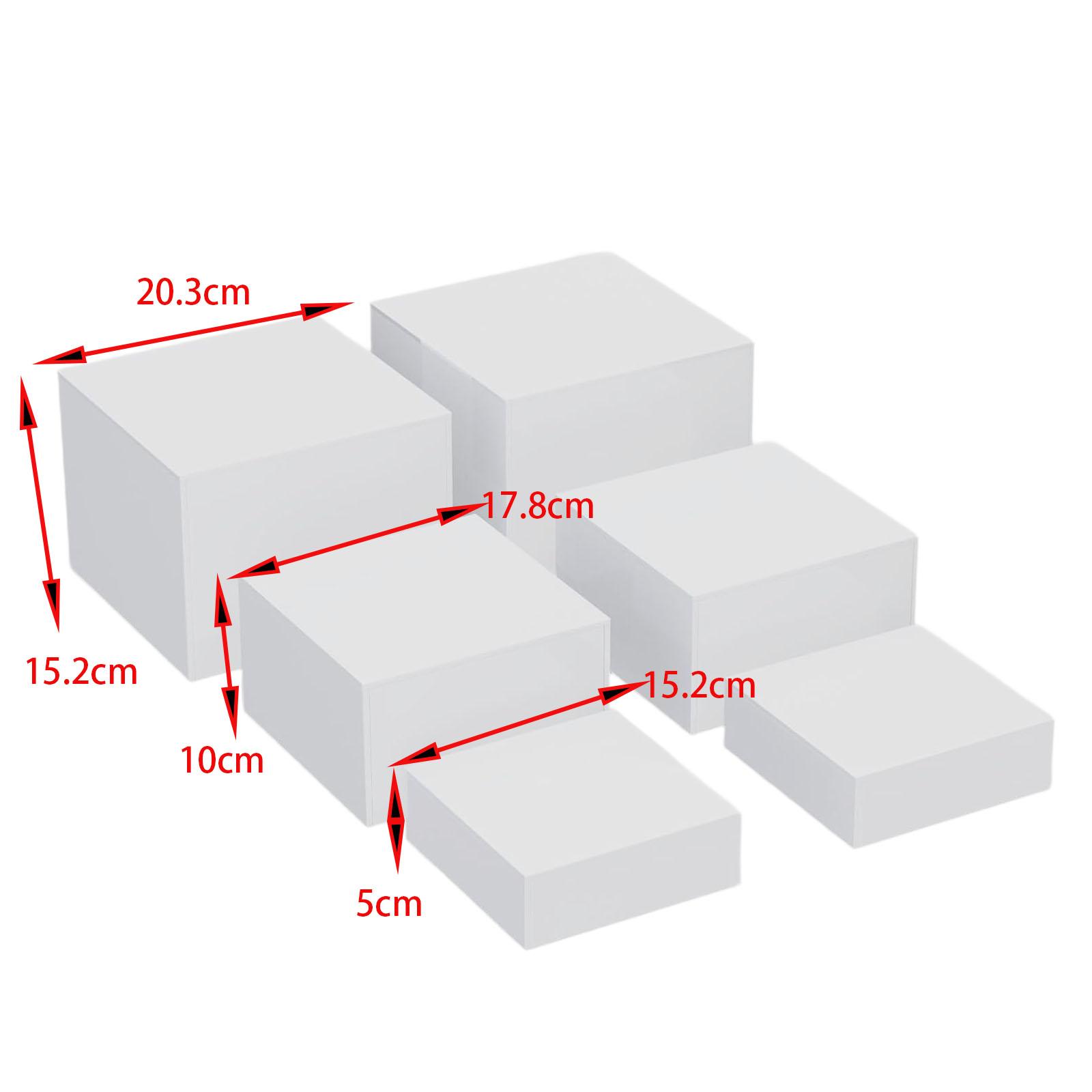 

6Pcs Acrylic Buffet Riser Food Display Stands Stackable Table Dessert Cake Party Wedding Display Decorating Box 6 Different Size