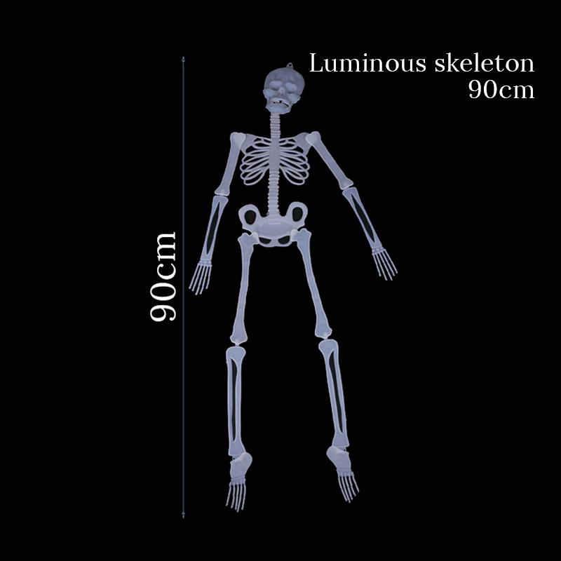 Halloween Hanging Luminous Skeleton Decoration Full Body Noctilucent Ghost Bone Halloween party Outdoor Garden Crazy Scary props