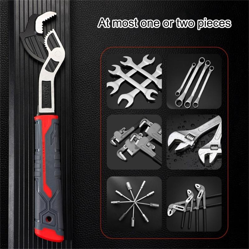 Auto Securing Industrial Wrench Premium Steel Construction Slip Resistant Grip For Workshop Applications Essential Tool