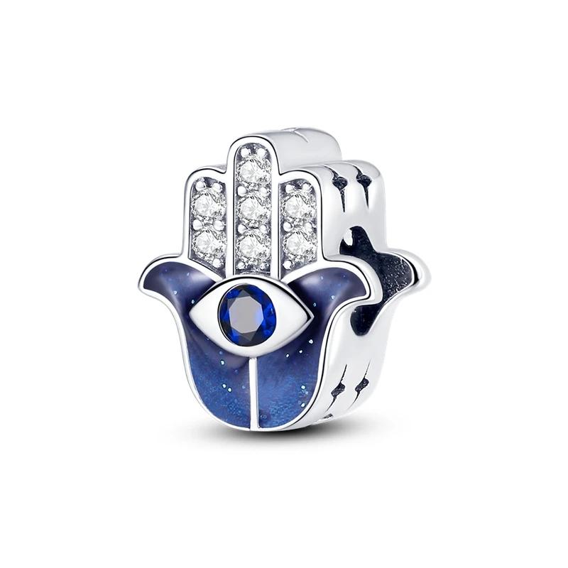 Blue Charms Series Copper Universe Butterfly Angel Spinning Eye Beads Fit Original Bracelet Diy Jewelry Women Gift