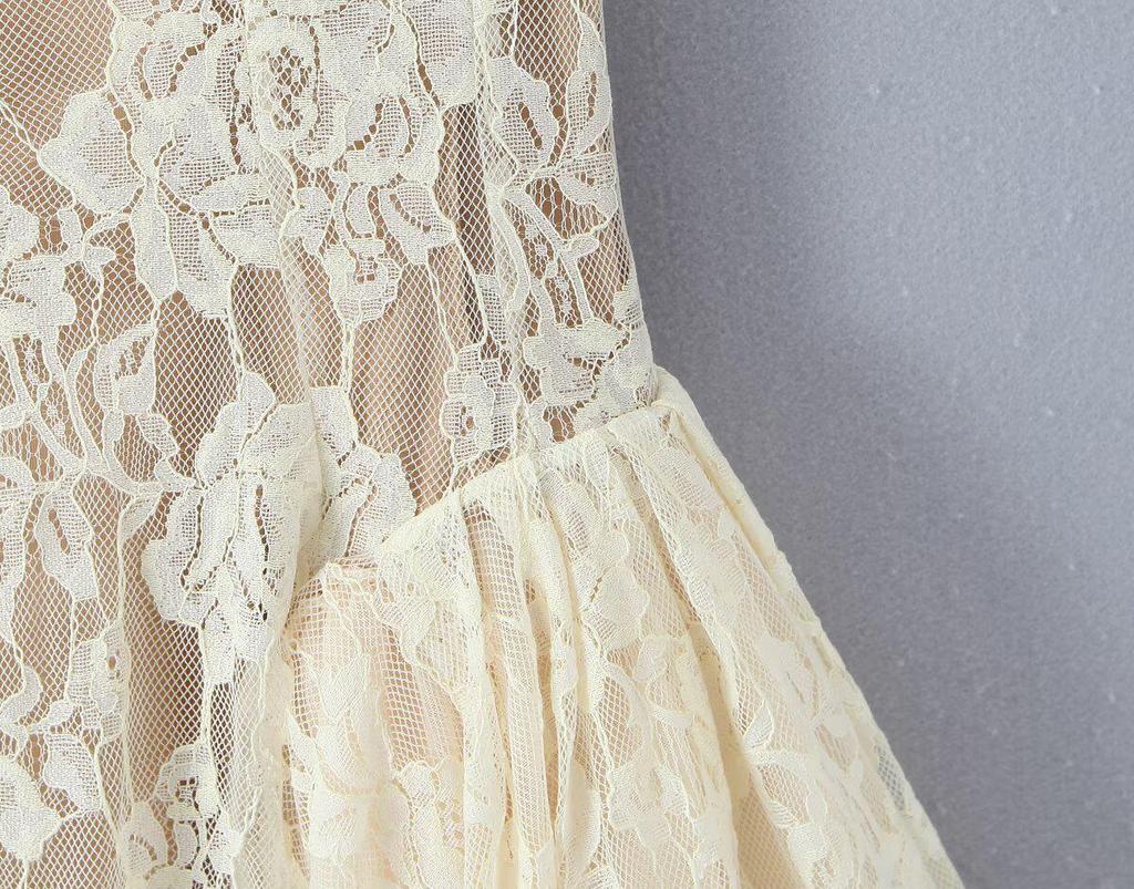 Elegant 2026 Sweet Lace Knit Camisole Dress with Retro Square Neck & Backless Design