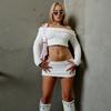 New Autumn and Winter Women's Clothing One-shoulder Short Fur T-shirt Women's Hip Skirt Casual Suit