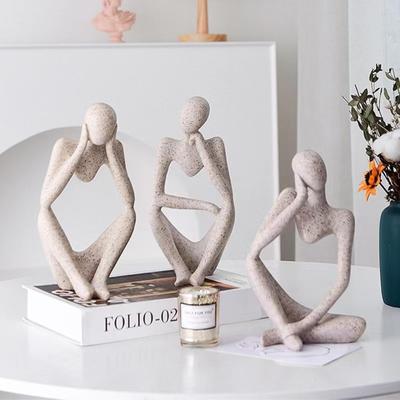 Denkstil Menschliche Figur (3er Set) - Abstrakte Kunst, Moderne Innendekoration, Stilvoll, Kompakt, Kompakt, Tischplatte, Wohnzimmer, Eingangsbereich,