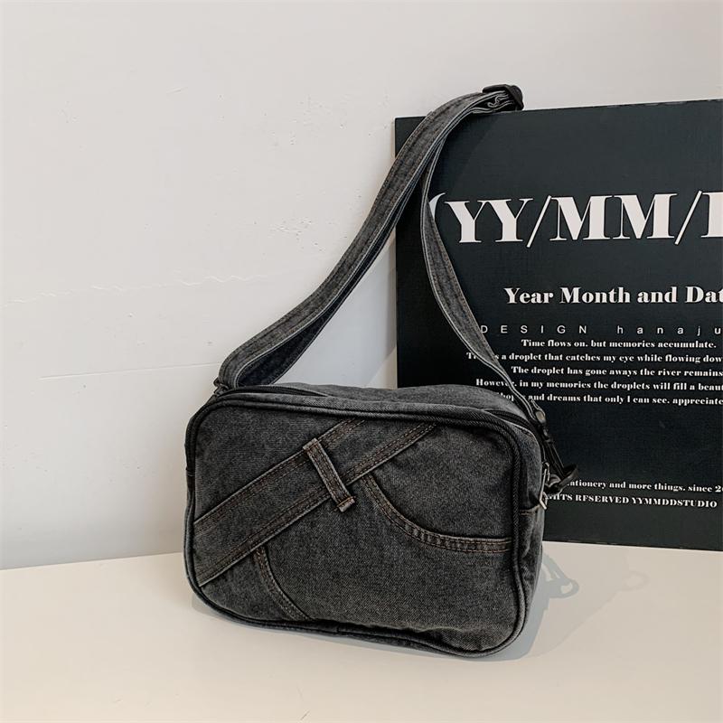 Джинсовая Маленькая Квадратная Сумка Женская Сумка на Плечо Сумка Кросс-боди