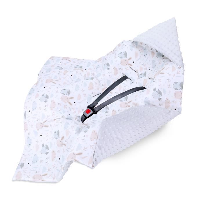 Couverture bébé pour nid d'ange siège Auto Bebe l'automne-Hiver 90x90 cm - Totsy Baby - Hibou - Gris - Coton
