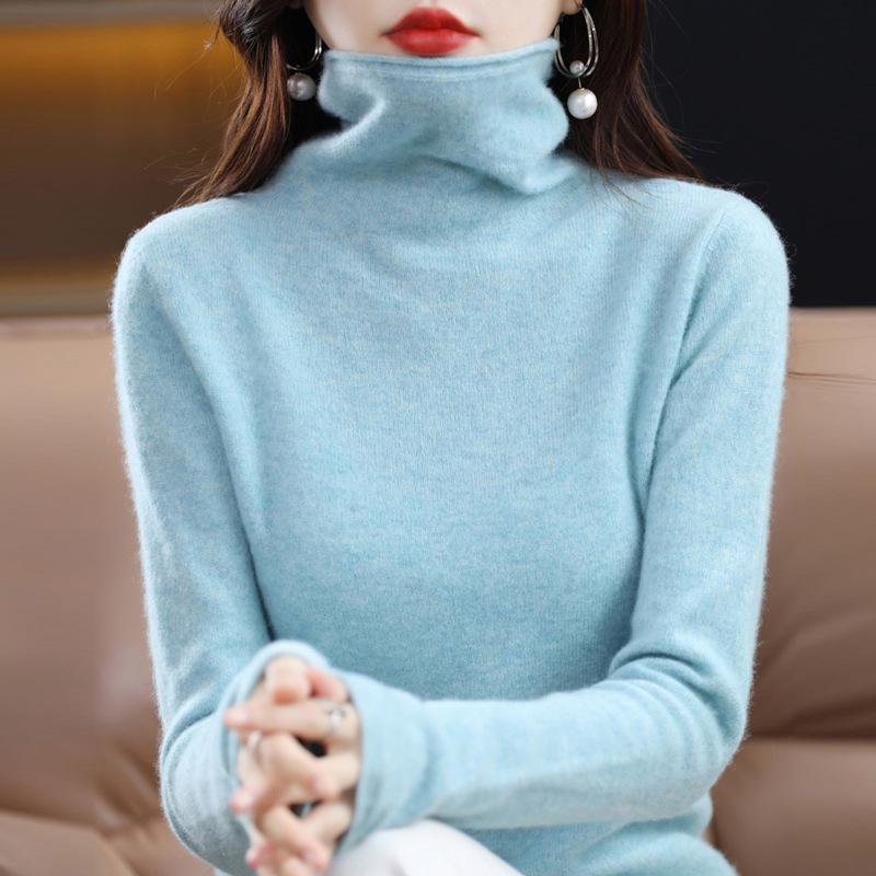 Women s 100 Pure Wool Turtleneck Sweater - AutumnWinter Loose Knit Pullover Cashmere High Neck Top Extra Large 3746₽