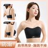 tube top strapless underwear women gather non-slip, anti-drop shoulder lift, anti-drop small chest, sub-breasts, seamless back bra