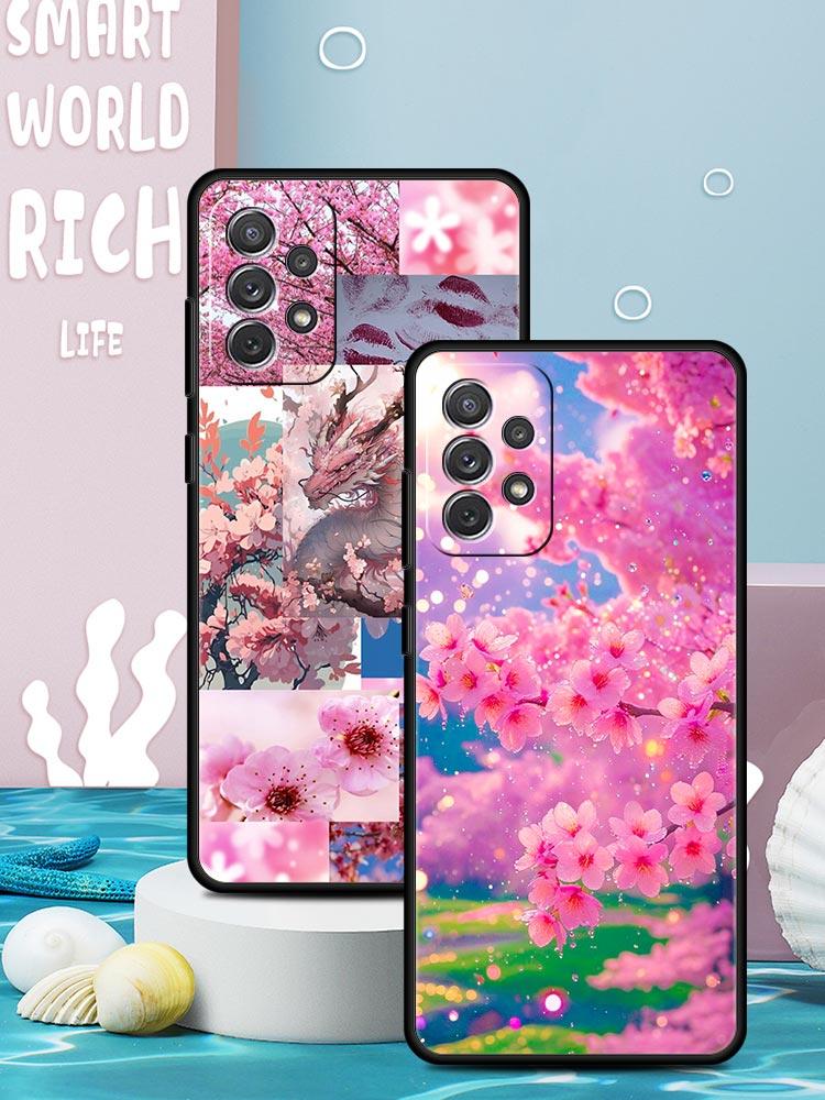 Korean Flower Phone Case for Samsung Galaxy A55 A35 A17 A07 A15 A13 A25 A51 A71 A72 A73 A32 A52 A52S A41 5G Soft TPU Shell Capas