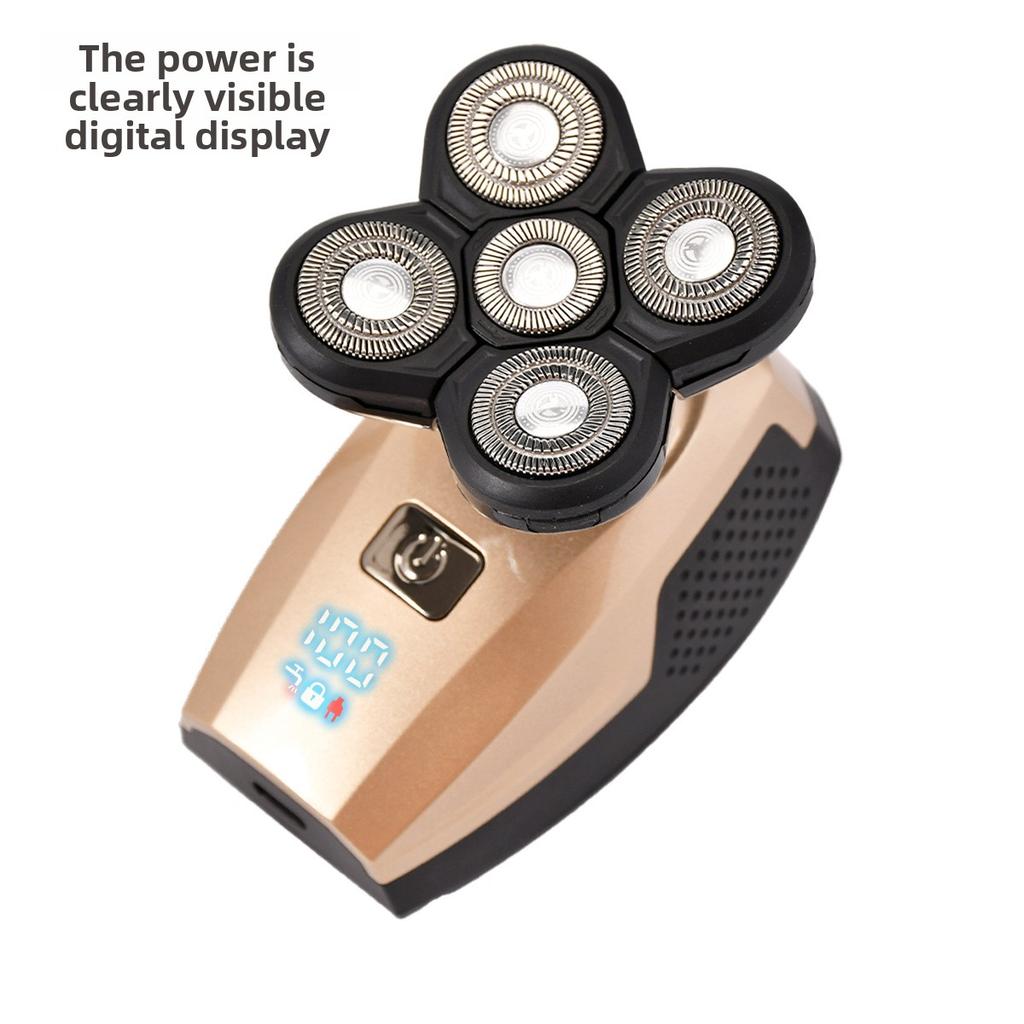 Digital Display Five-in-one Electric Shaver Multi-functional 5-Head Rechargeable Razor Full-body Washable Shaving Machine