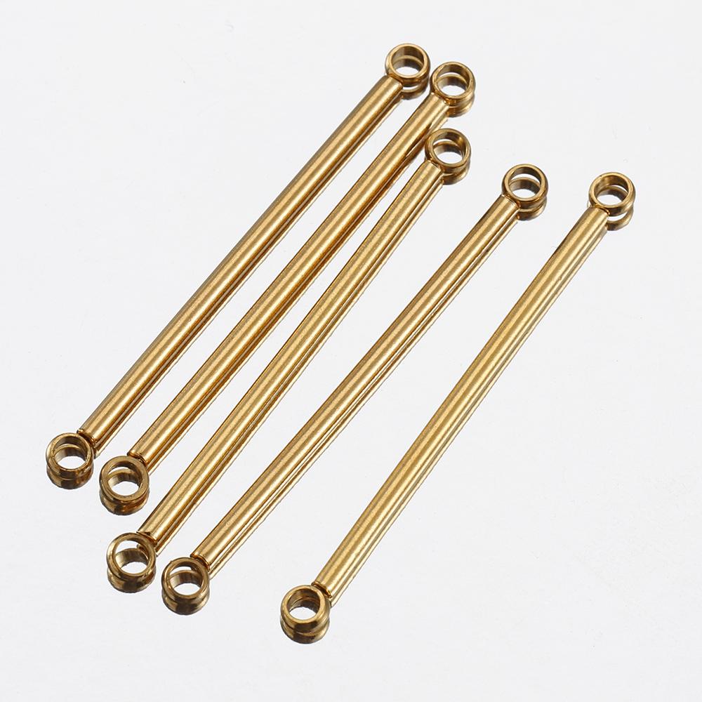 10pcs Stainless Steel Bar Stick Connectors Gold Color Plated Connector for DIY Drop Earrings Jewelry Making Necklaces Components