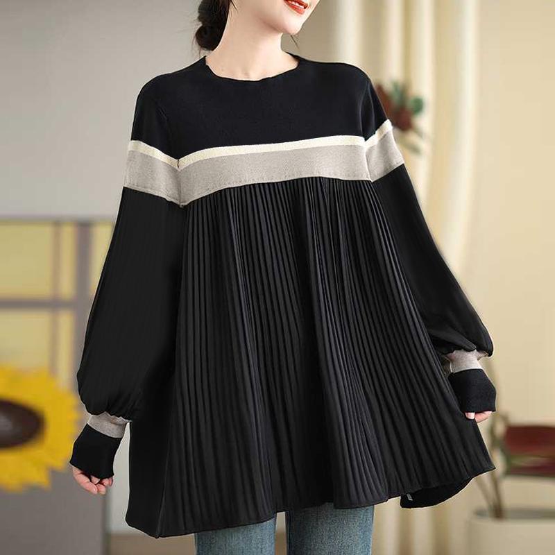 ZANZEA Women Casual Round Neck Loose Long Sleeve Blouse