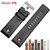 22mm 24mm 26mm 28mm 30mm Heren Horlogeband Zwarte Lederen Band Roestvrijstalen Gesp DZ7271 7312 7350