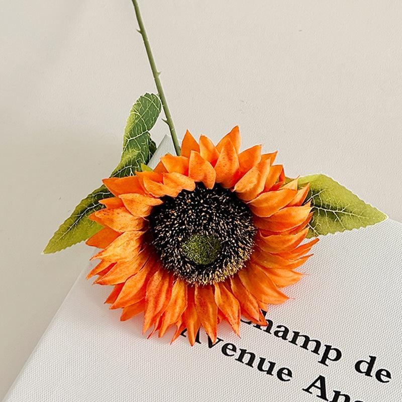 6pcs Multicolor Artificial Sunflower Flowers Long Stem Large Silk Sunflowers Bridal Wedding Bouquet Flower Arrangements for Outdoor