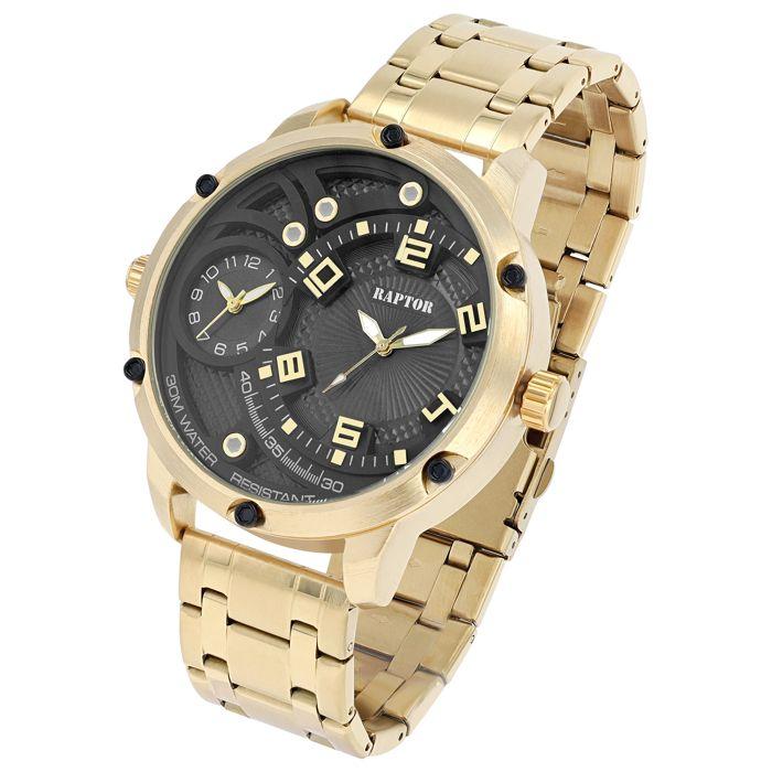 Montre homme - Raptor - Bracelet acier inoxydable - Mouvement quartz - Argenté