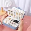 Minimalist Double Layer Jewelry Storage Box With Pu Leather For Home Organization