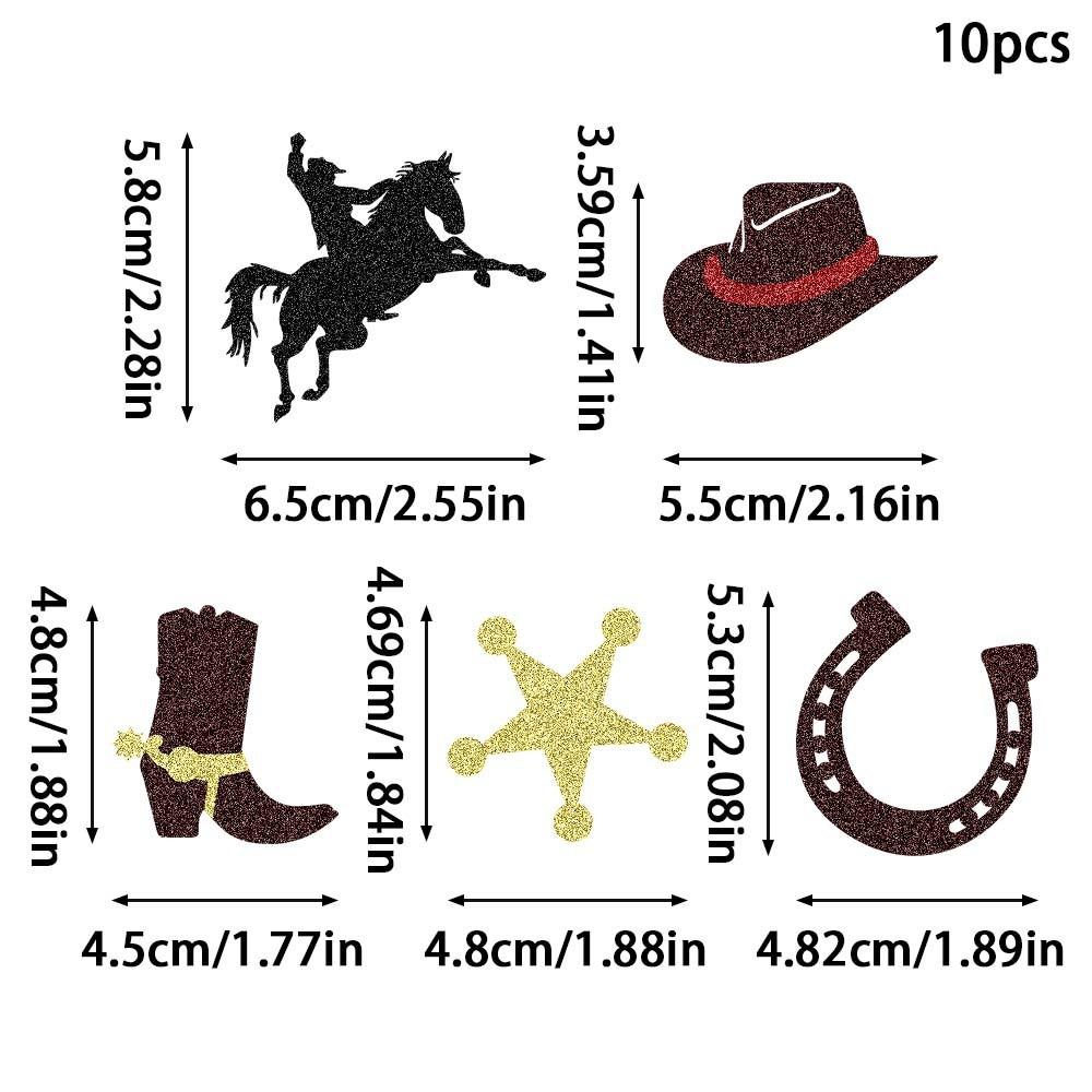 

Themed Hat Cowboy Horse Boots Pattern Glitter Paper Birthday Cake Decor Plugin