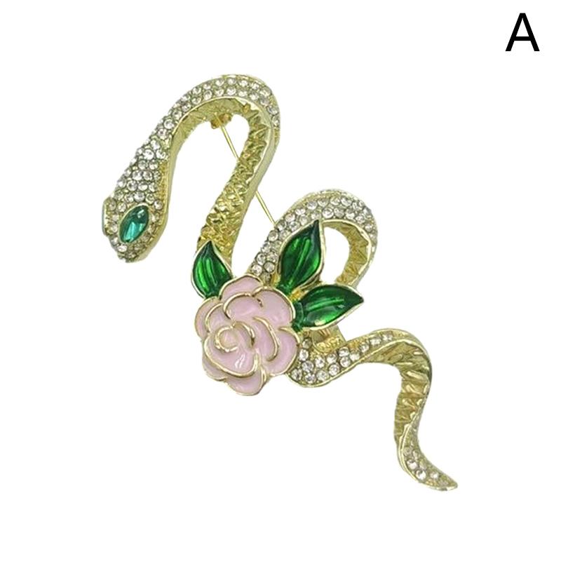 Flower Snake Brooches French Style Snake Bone Brooch Exquisite And Capable Clothing Accessories Glittering High-End Brooch