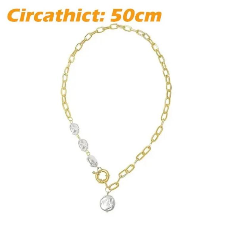 1Pc Irregular Pearl Necklace Women's New Fashion Design Sense Neck Chain Collar Bone Chain