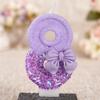Purple Bow Digital Birthday Cake Candle 