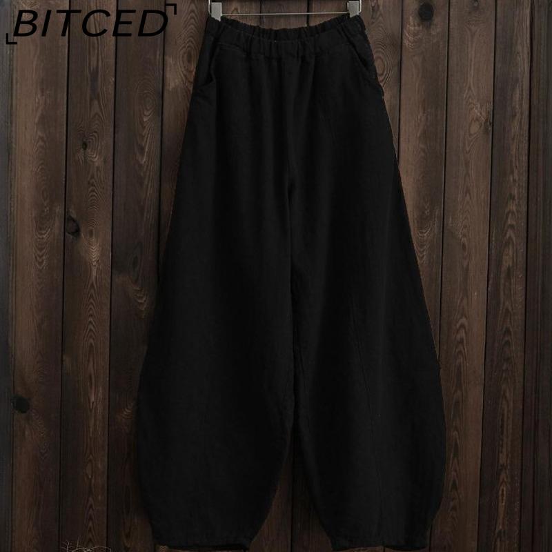 BITCED Women's Fashion Casual Solid Color Print Pants & Capris