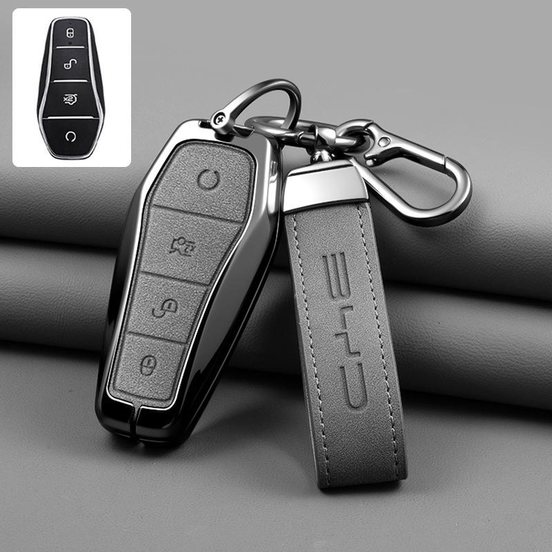 Zinc Alloy Car Key Case Cover for BYD Seal U DMI Song Plus Atto 3 Han EV Dolphin Mini Sealion 7 Protection Key Cover Accessories