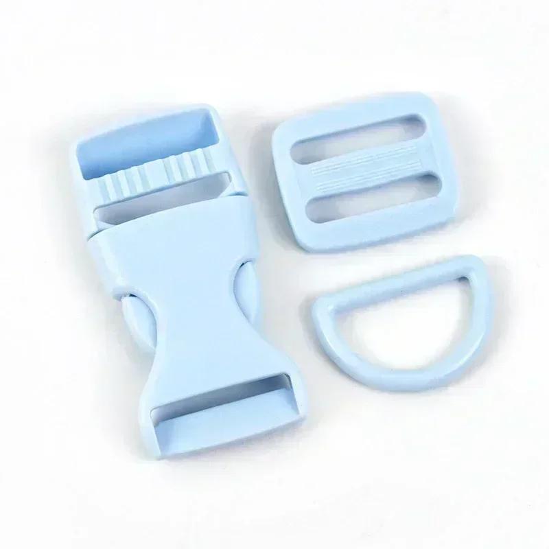 Meetee 2-10Sets Quick Release Buckle Webbing Adjust Clasp Set 15/20/25mm Plastic D Ring Hook for Backpack Safety Chair Accessory