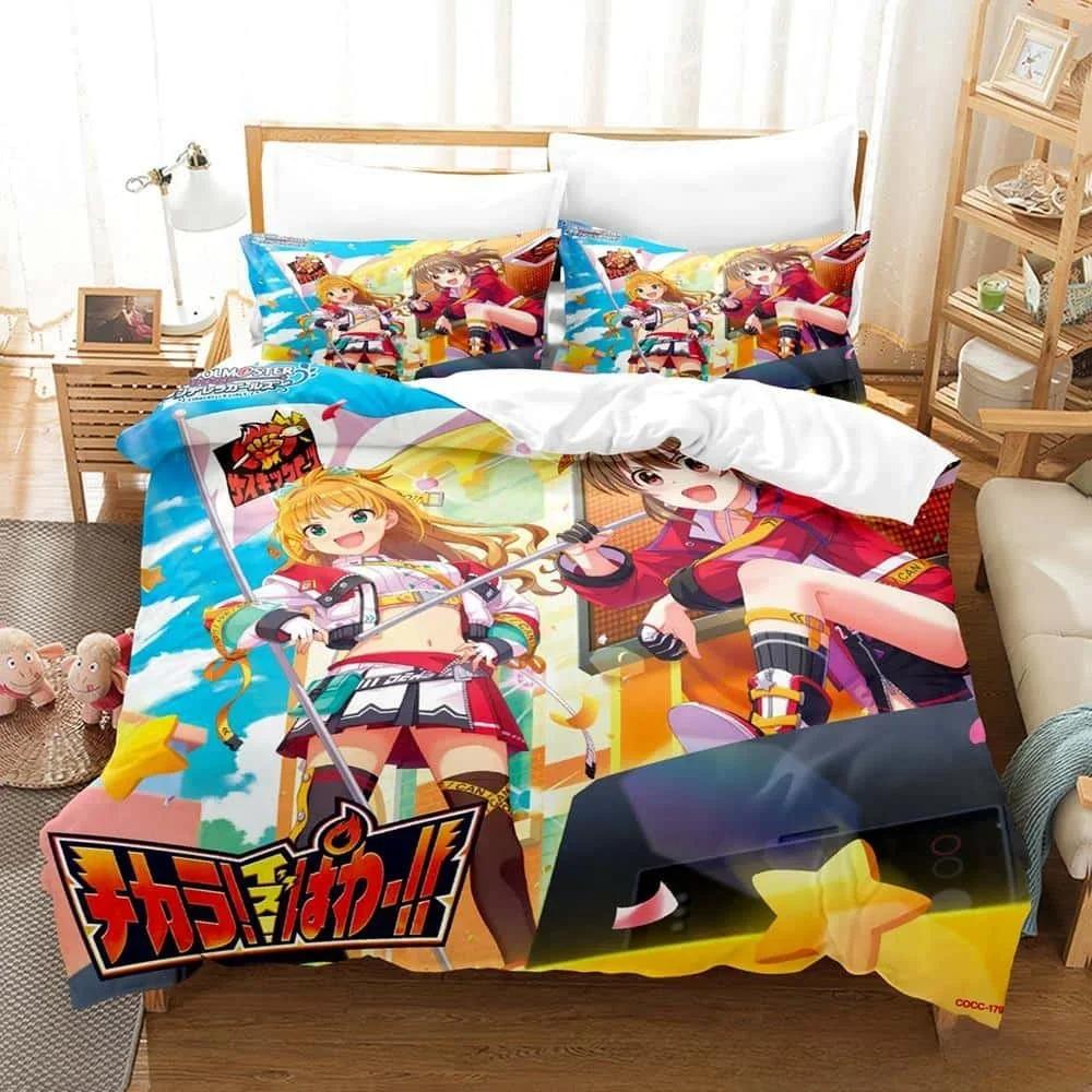 THE iDOLM@STER Cinderella Girls Starlight Stage 3D Printed Anime Bedding Set Duvet Cover for Adult Kid Bedroom 70x133cm 2pcs