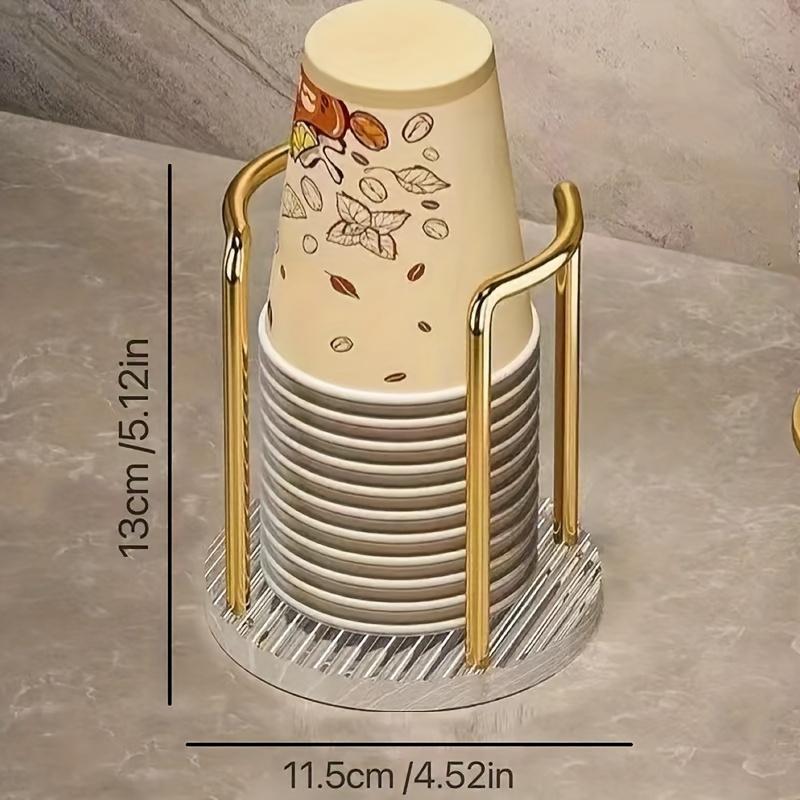 Double Cup Storage Rack Disposable Paper Plastic Cup Storage Dispenser, Lightweight Luxury Acrylic Countertop Coffee Cup Holder