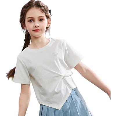 ASK JUNIOR Girls' Pleated Short Sleeve T-Shirt