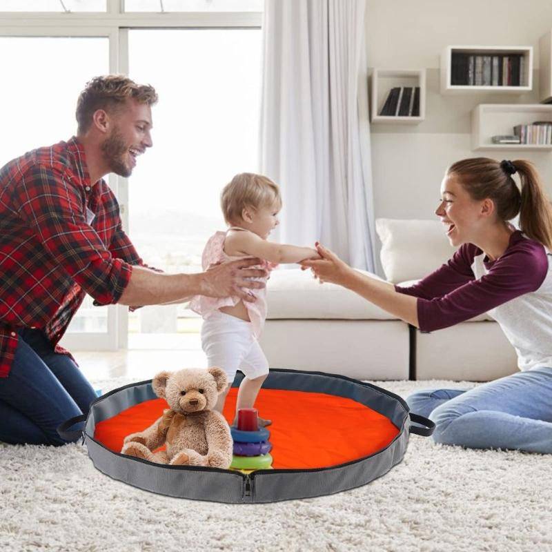 Gjenbrukbar polyester aktivitetsmatte for barn med glidelåslukking Oppbevaringsorganisatorer Trygg for byggeklossaktiviteter Håndverk Pikniker