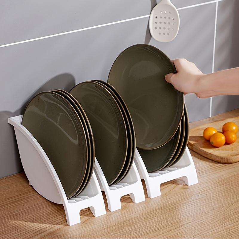 1pc Dish Storage Rack, Kitchen Dish Drain Rack, Plate Storage And Finishing Rack, Tableware Dinner Plate Rack