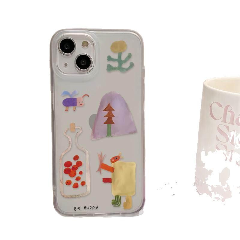 Fun Graffiti for Apple 17/16/15 Mobile Phone Case iPhone 14PRO Soft 13/12/11 Case
