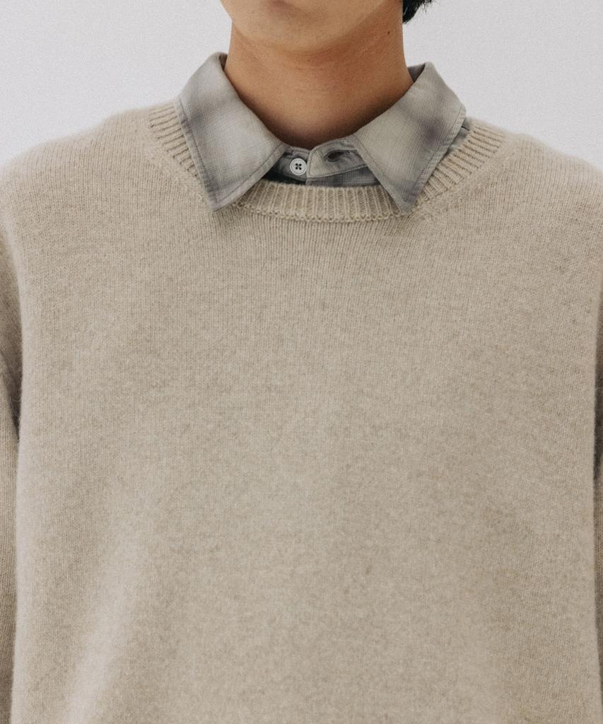 BLANKROOM Gentle Crewneck Sweater_Oat