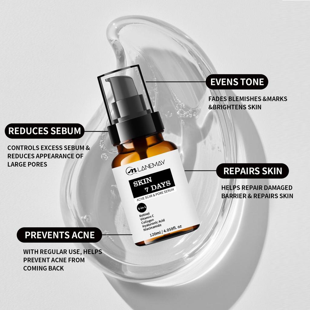 Acne Scar & Pore Serum- Reduce Acne Scars,Shrinks Pores, Balances Oil and Water, Prevents Acne - Suitable for Sensitive Skin, 120ml