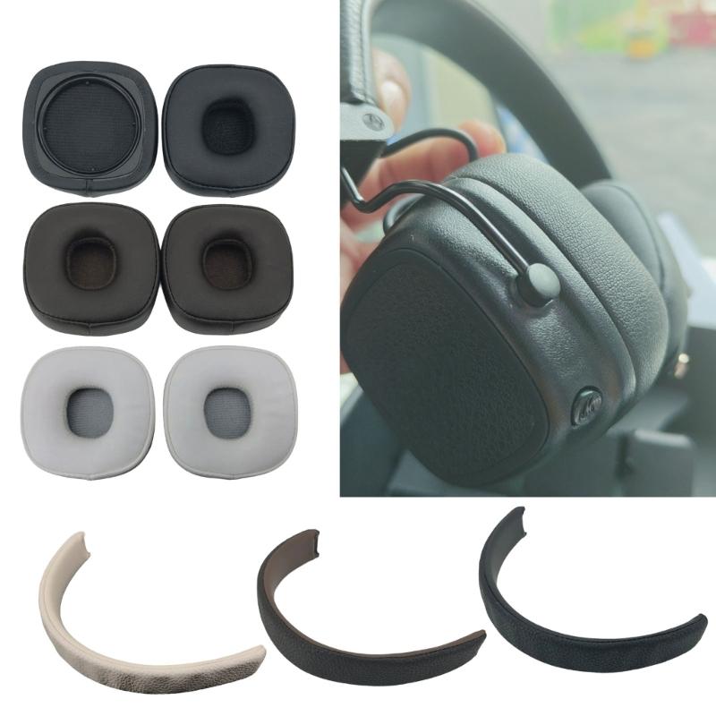 Protein Leather Headband Cushion/Replacement Earpad Enhances Comfort and Noise Isolation for Major V