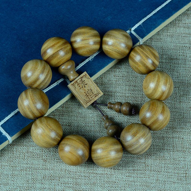 Argentina old material submerged green sandalwood bracelet sandalwood wooden cultural toy bracelet men's and women's jewelry buddhist beads
