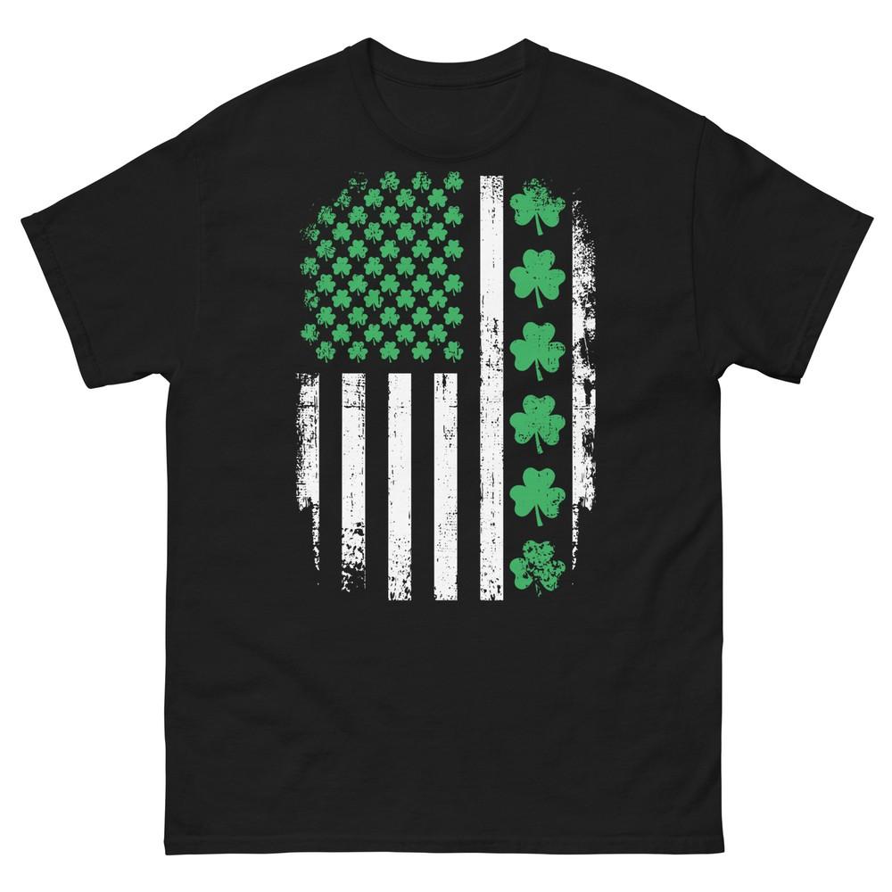 Американский флаг с трилистниками на День Святого Патрика Футболка XL
